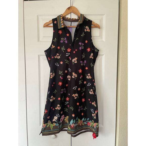 Johnny Was Black Floral Mini Dress - Picture 2 of 5